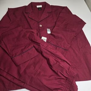 Van Heusen Magenta Button-Front Pajamas Shirt And Pants. A8